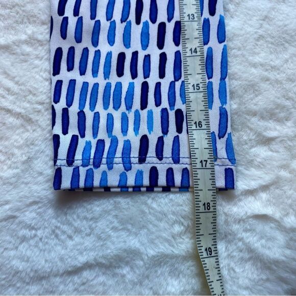 Clara Sun Woo White and Blue Tone Asymmetrical Bottom Tunic Length Top Size S - Picture 8 of 8